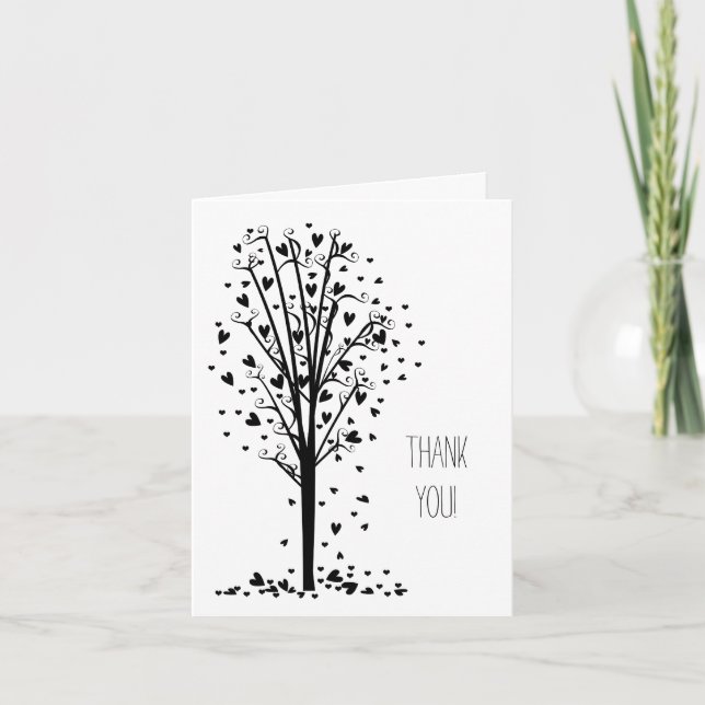 Hearts Tree Thank You Card (Front)