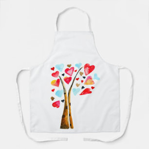 Hearts tree whimsical valemtines apron