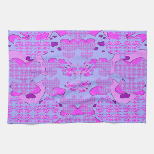 Hearts Tulips Kitchen Towel