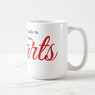 Hearts typography coffee mug