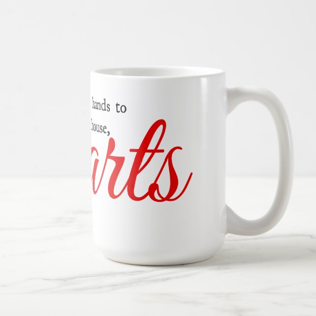 Hearts typography coffee mug (Right)