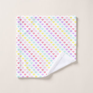 Hearts Unicorn Rainbow Colours Valentines Day Wash Cloth