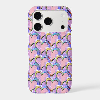 Hearts Upon Hearts Psychedelic Pattern iPhone Case
