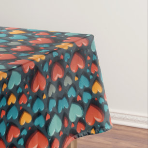 Hearts Valentine Art Tablecloth