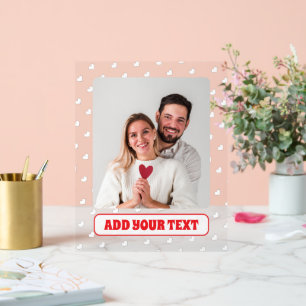 Hearts Valentine’s Day Modern Love Pattern Photo Acrylic Sign