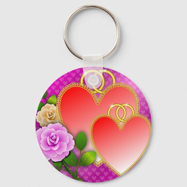 Hearts Valentine's Day-20362 Keychain (Front)