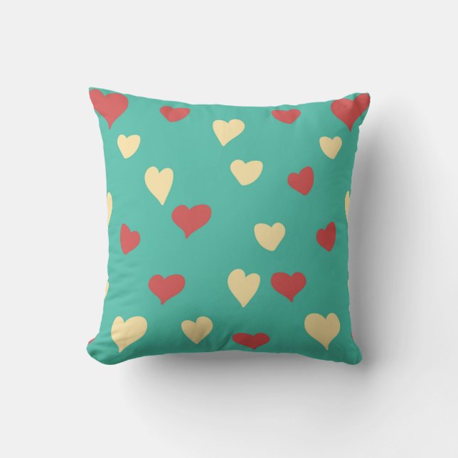 Hearts Valentine's Day 2 sided Print Pillow (Front)