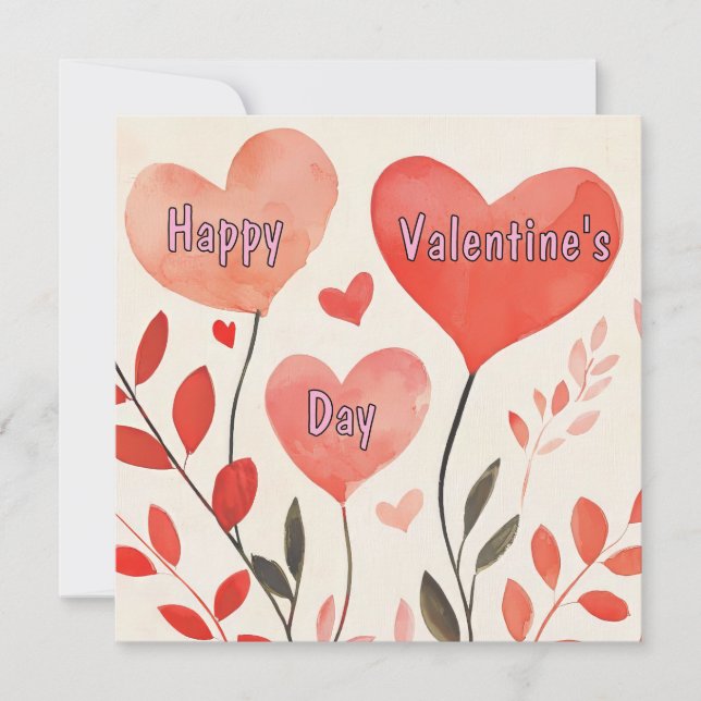 Hearts Valentine's Day Card (Front)