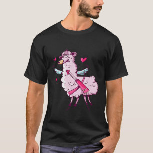 Hearts Valentines Day Llama with Cupid Arrows T-Shirt