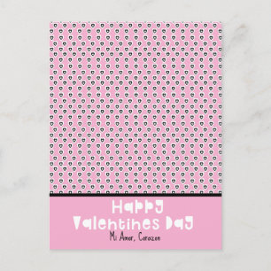 Hearts Valentines Day Pattern Custom Name Postcard