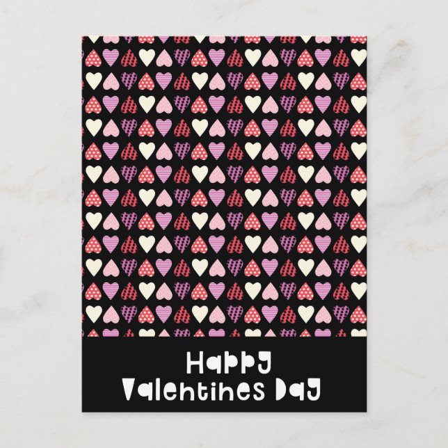 Hearts Valentines Day Postcard (Front)