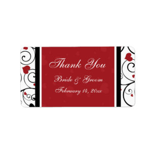 Hearts Valentine's Day Wedding Labels