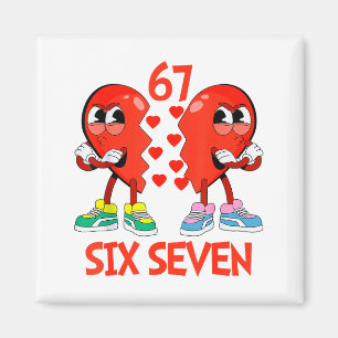 Hearts Valentines Funny Six Seven 6 7 Meme Gen Alp Magnet