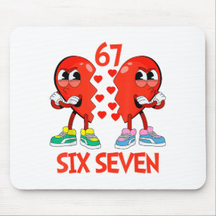 Hearts Valentines Funny Six Seven 6 7 Meme Gen Alp Mouse Pad
