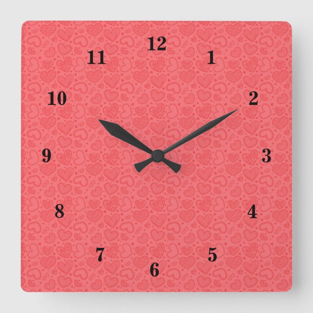Hearts Wall Clock - Romantic (Front)