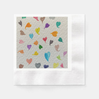 Hearts Watercolor  Napkin