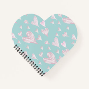 Hearts watercolor notebook