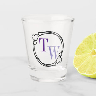 Hearts Wedding Keepsake Shot Glass