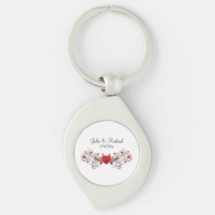 Hearts Wedding Party Gift Keychain