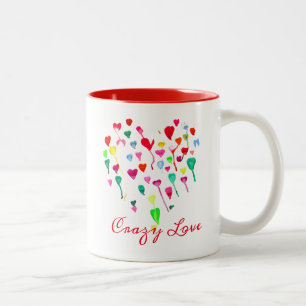 Hearts whimsical colourful rainbow heart art Two-Tone coffee mug