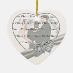 Hearts White Wedding Heart Ornament