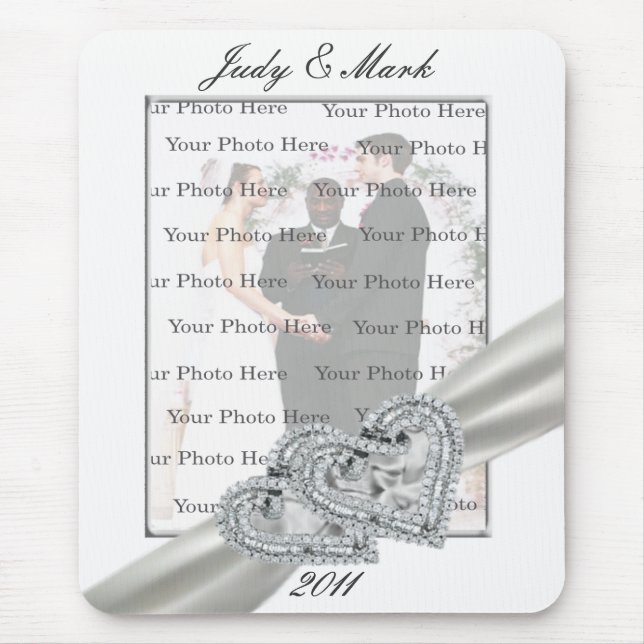 Hearts White Wedding Mouse Pad (Front)