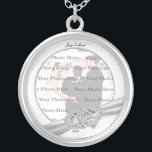 Hearts White Wedding Round Silver Necklace<br><div class="desc">Personalize this pretty necklace to have as wedding favours at your wedding reception or to have one yourself as a remembrance of your special day. This necklace is also the perfect gift for the bride ant her bridal shower. Personalize by changing the text in the fields provided and adding your...</div>