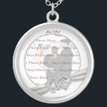 Hearts White Wedding Round Silver Necklace<br><div class="desc">Personalize this pretty necklace to have as wedding favours at your wedding reception or to have one yourself as a remembrance of your special day. This necklace is also the perfect gift for the bride ant her bridal shower. Personalize by changing the text in the fields provided and adding your...</div>