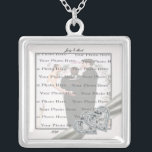 Hearts White Wedding Square Silver Necklace<br><div class="desc">Personalize this pretty necklace to have as wedding favours at your wedding reception or to have one yourself as a remembrance of your special day. This necklace is also the perfect gift for the bride ant her bridal shower. Personalize by changing the text in the fields provided and adding your...</div>