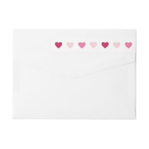 Hearts   White Wrap Around Label