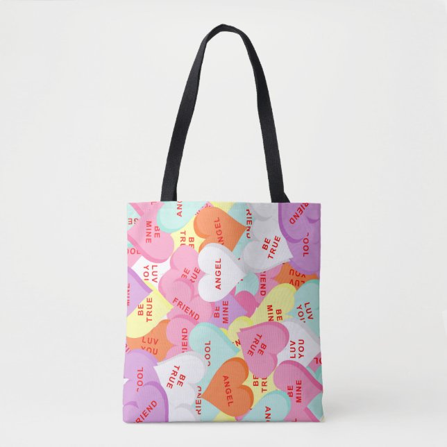 Hearts with Sayings Valentine's Day Tote (Front)