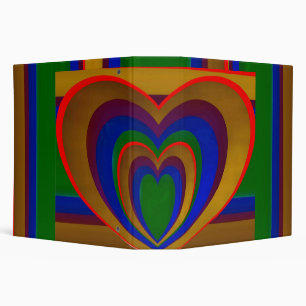 Hearts Within Hearts on Stripes. Binder
