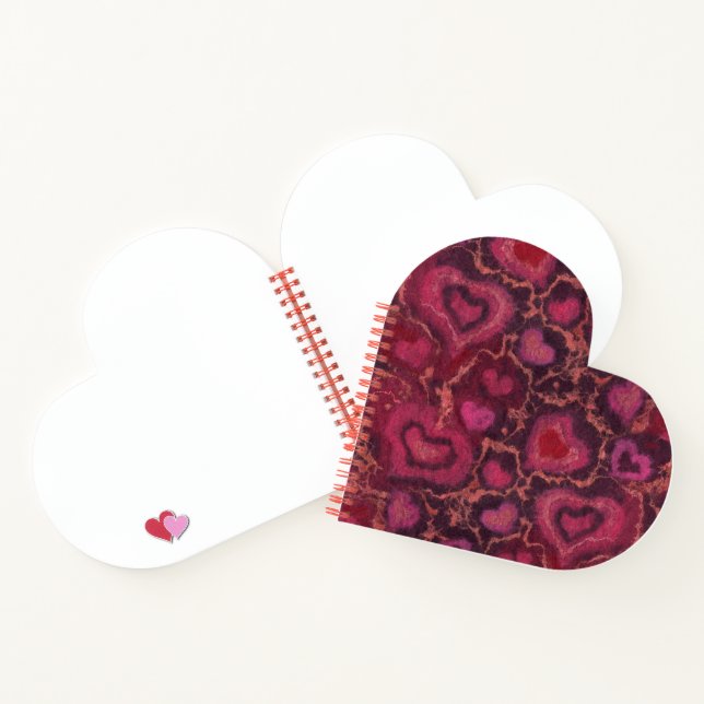 Hearts Wool Texture Romantic Love Valentine's Day Notebook (Inside)