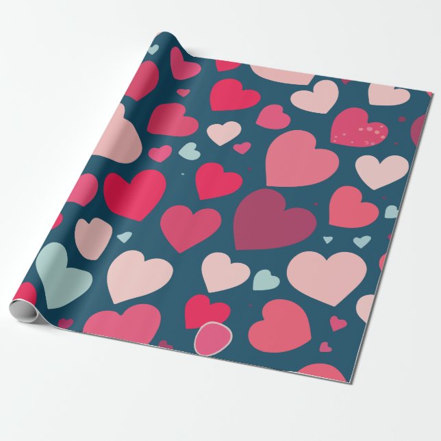 Hearts  wrapping paper (Unrolled)