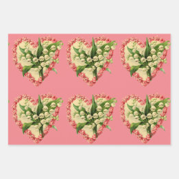 Hearts Wrapping Paper Flat Sheet Set of 3