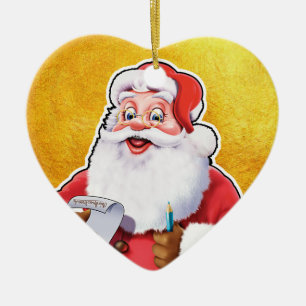 Heartshape Christmas decoration jolly Santa.