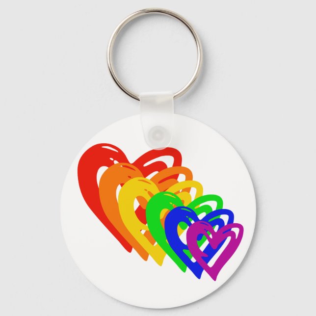 heartsrainbow keychain (Front)