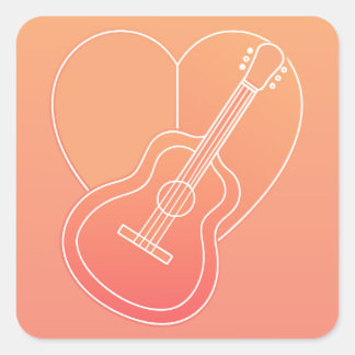 Heartstring Serenade Square Sticker