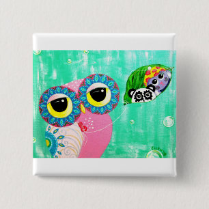 Heartstrings 2 Inch Square Button