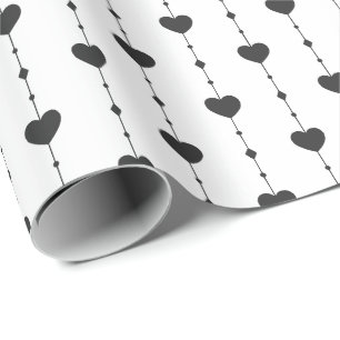 Heartstrings in Black Wrapping Paper