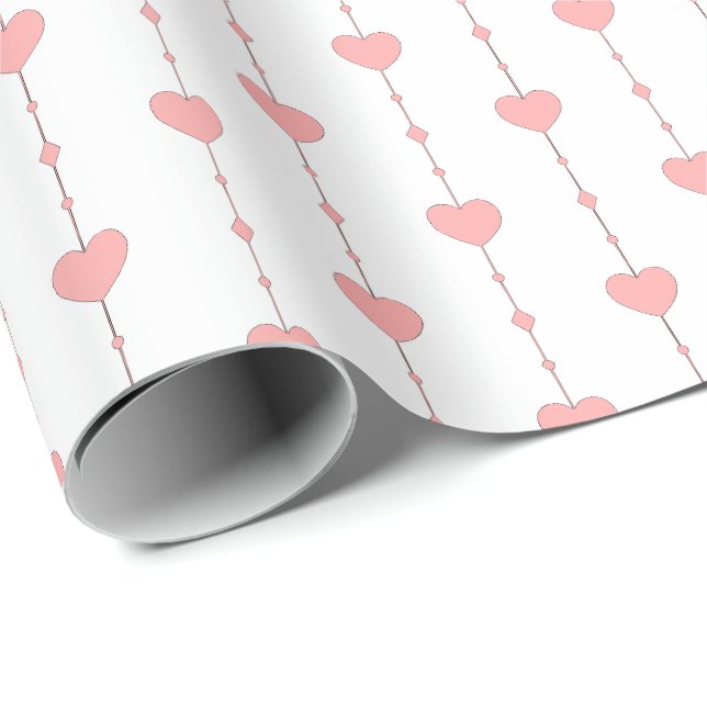 Heartstrings in Pink Wrapping Paper (Roll Corner)
