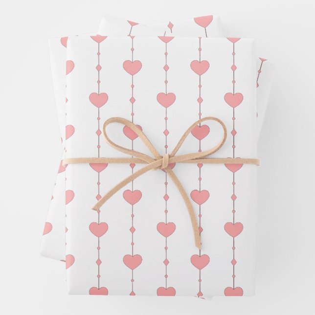 Heartstrings in Pink Wrapping Paper Sheet (In situ)