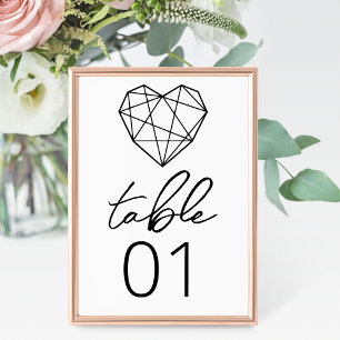Heartstrings Wedding Table Number