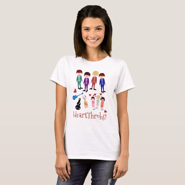 Heartthrobs Retro Band Illustration T-Shirt (Front Full)