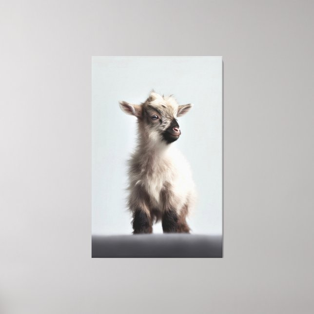 Heartwarming Baby Goat Portrait Photography Canvas Print (Front)