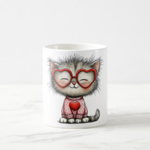 Heartwarming coffee mug with design of kitty