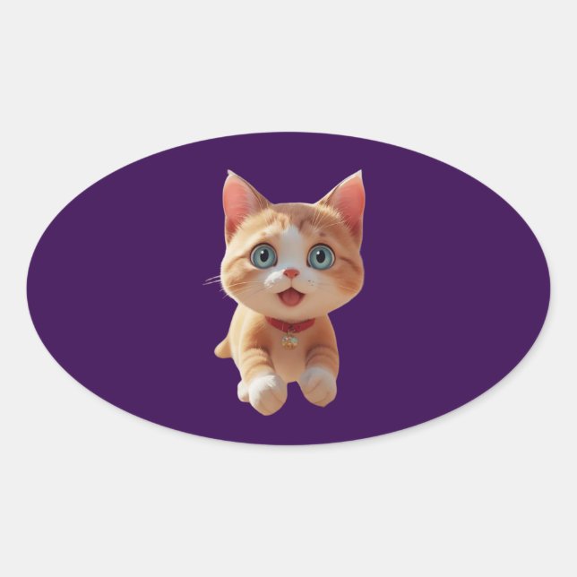Heartwarming Cuteness – Paws That Melt Souls Oval Sticker (Front)