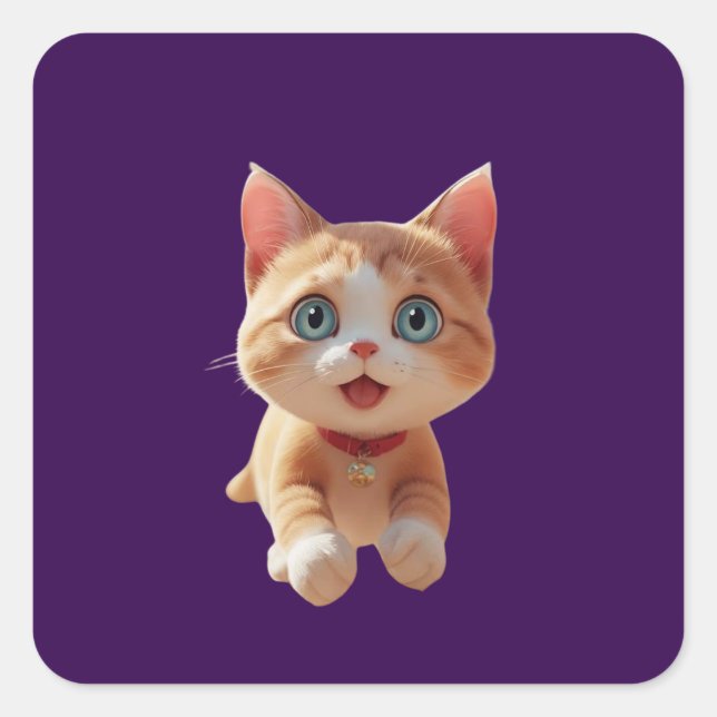 Heartwarming Cuteness – Paws That Melt Souls Square Sticker (Front)