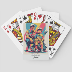 Heartwarming Dad & Son Golf Moment on fathers day Playing Cards