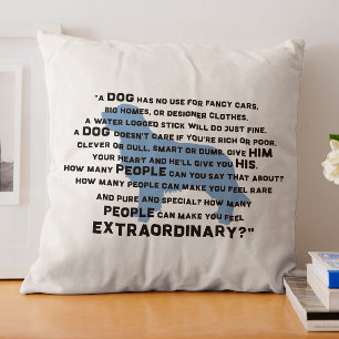 Heartwarming Dog Quote For Dog Lovers Throw Pillow
